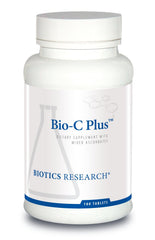 BIOTICS RESEARCH Bio C Plus bottle shows mixed mineral ascorbates for immune support
