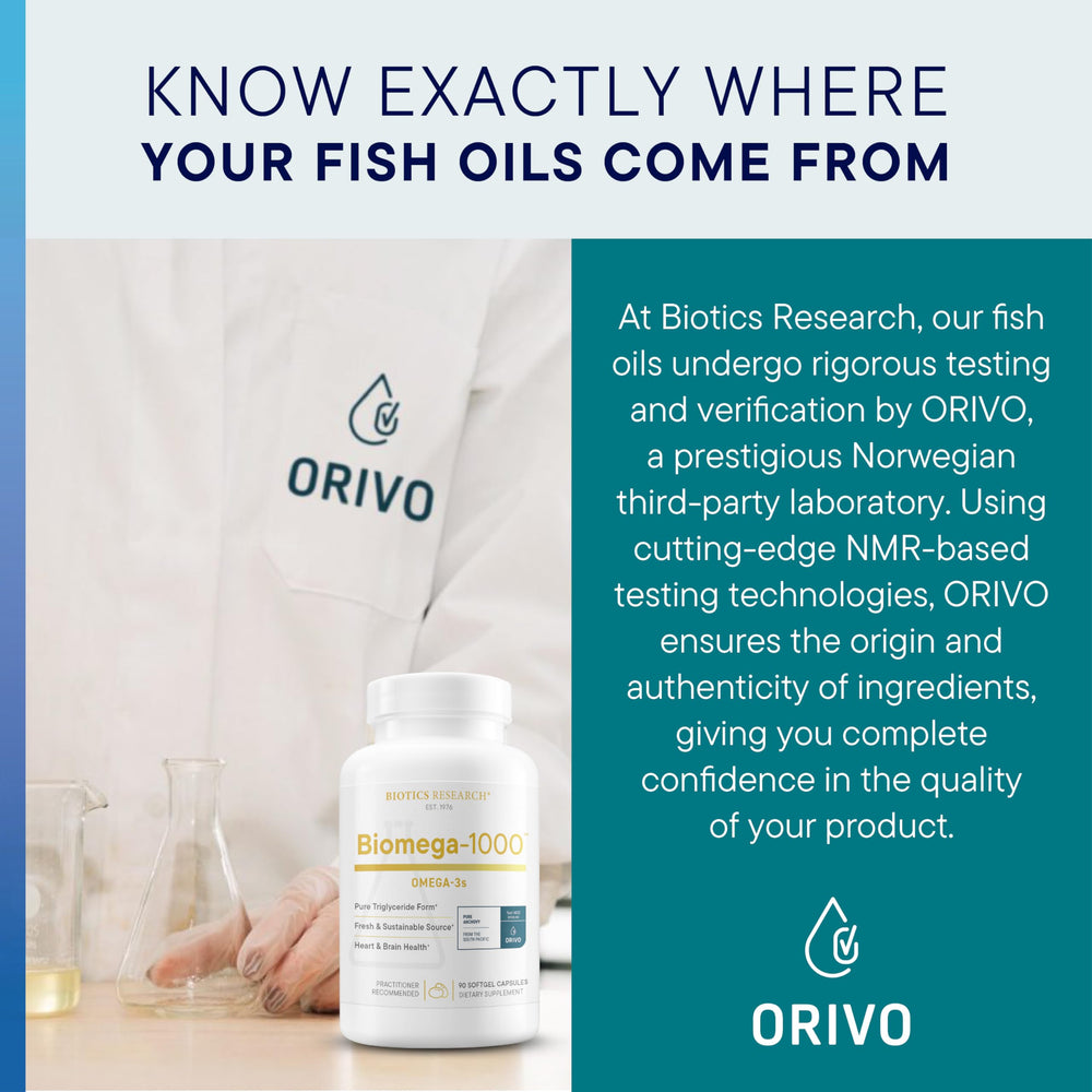 Biotics Research Biomega-1000 bottle on desk suggests easy daily supplementation.