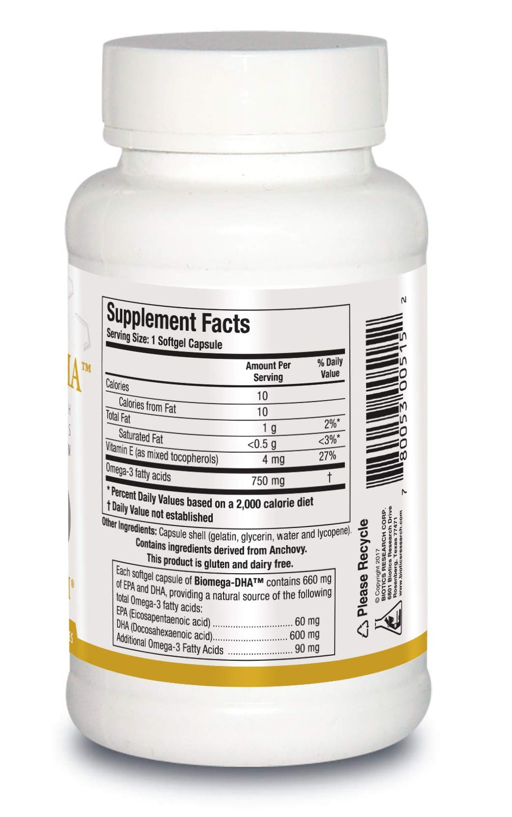 Biomega DHA softgels closeup showing easy daily supplementation.