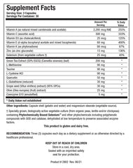 BioProtect Plus label detail shows ingredients and usage directions for informed supplementation.