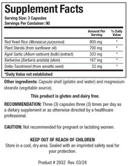 Biotics Research Cardio-Lipid back label with dosage guidance and details.