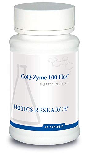 Biotics Research Coq Zyme 100 Plus bottle front shows high absorption formula for heart wellness