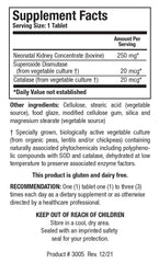 Cytozyme KD neonatal kidney label close-up highlighting neonatal bovine kidney concentrate.