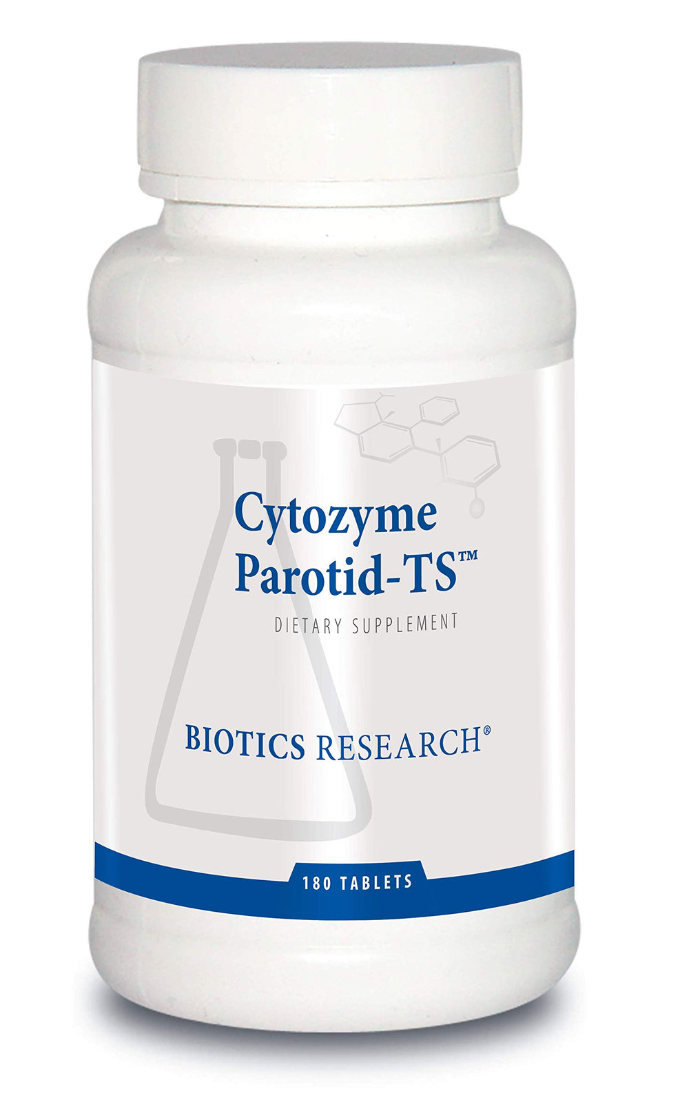 Biotics Research Cytozyme Parotid TS bottle, packaging emphasizes parotid support and digestion.