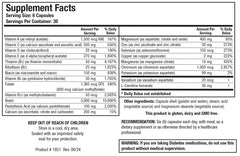 GlucoBalance ingredients: chromium, vanadium, L-carnitine for metabolic support.