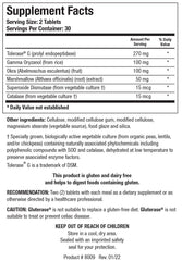 Biotics Research Gluterase capsules close-up highlighting enzyme blend for GI comfort