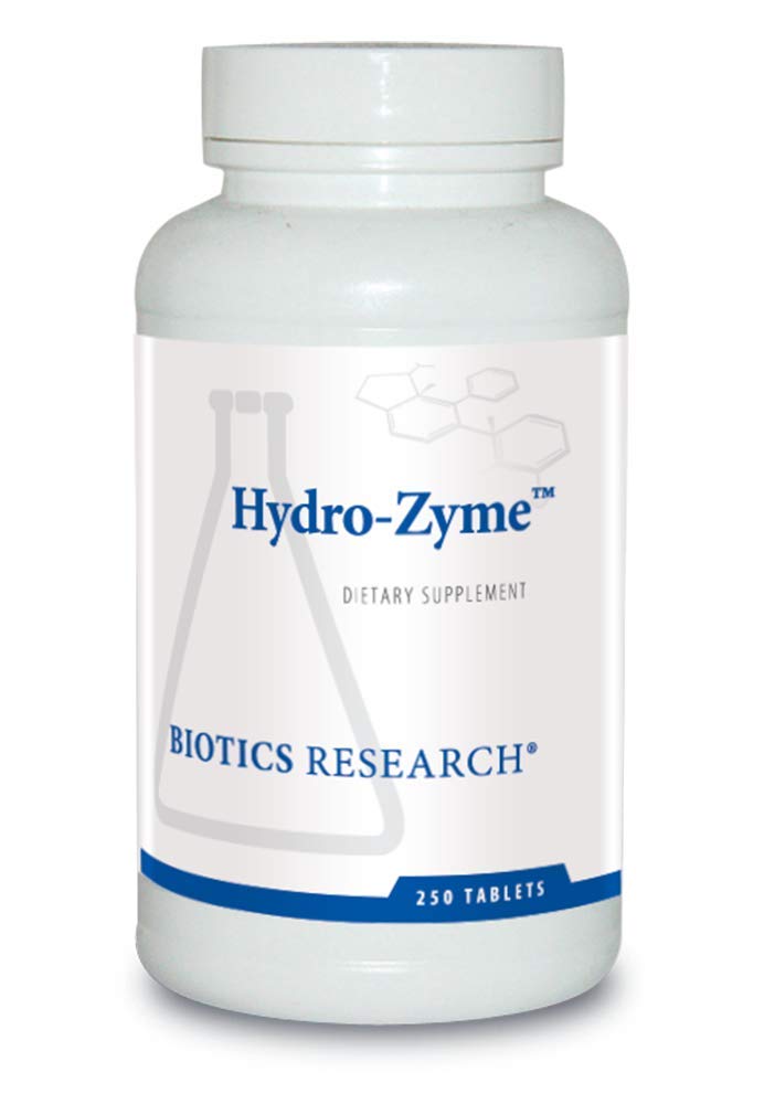 Hydro Zyme bottle label from Biotics Research suggesting enzyme support for digestion