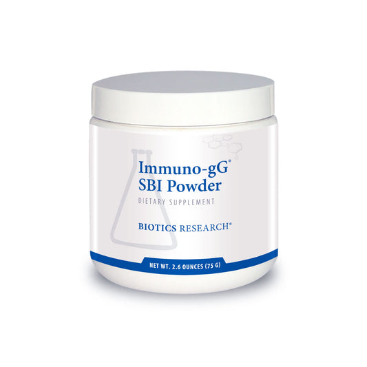 Biotics Research Immuno-gG SBI Powder ready to mix for gut immune support.