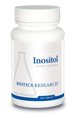 Biotics Research Inositol corn-free tablets close-up showing a clean, high-quality supplement for metabolic support