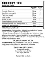 Intenzyme Forte proteolytic enzyme capsules close-up, highlighting broad digestive support.