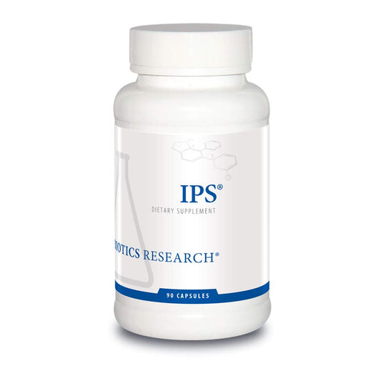 Biotics Research IPS gut support bottle for overall GI comfort and easy daily use.