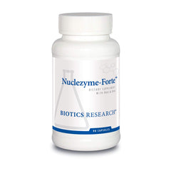 BIOTICS RESEARCH Nuclezyme-Forte bottle on a clean background for daily RNA/DNA support