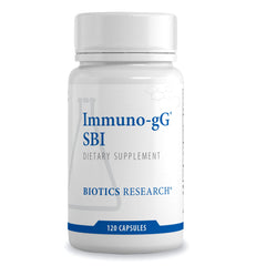Biotics Research Ultimate Immuno-gG SBI bottle highlighting dairy-free immune support.