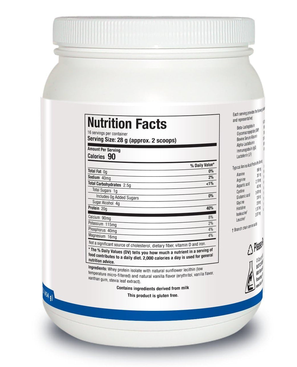 Biotics Research Whey Protein Isolate Vanilla scoop-dispense shows quick mixability for post-workout