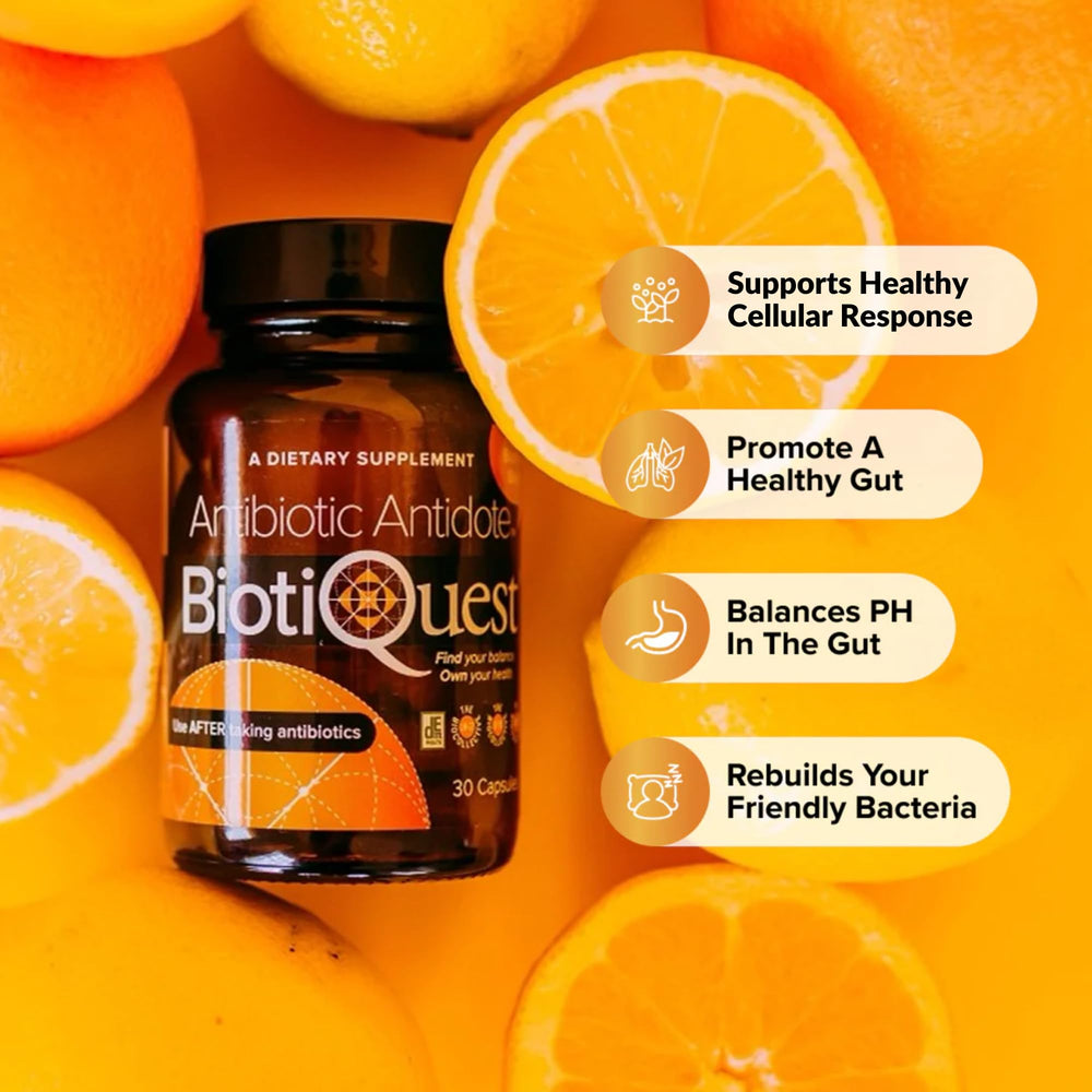 BiotiQuest capsules with glass of water illustrating easy daily use