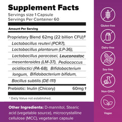 Sugar Shift capsules close-up emphasizing 22B CFU for digestive balance.