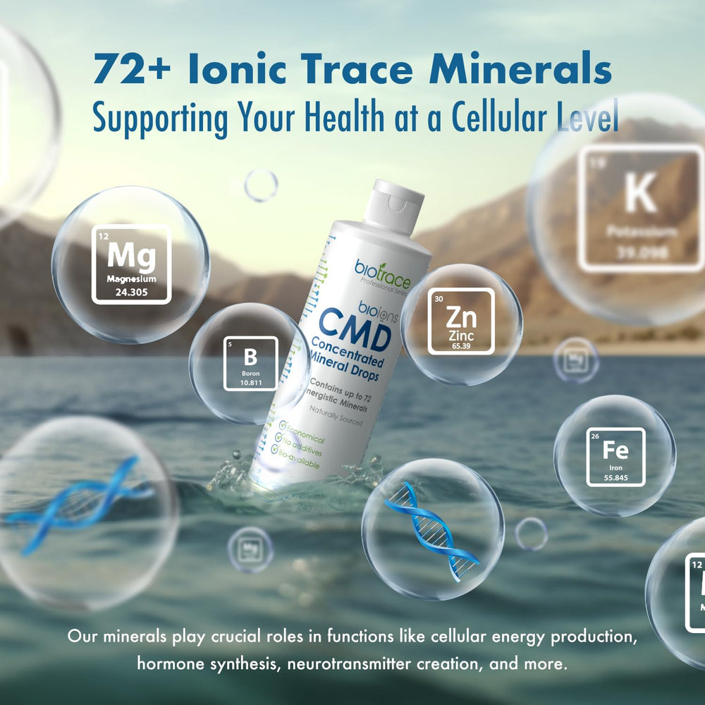 BioTrace ionic minerals with magnesium, chloride, and potassium in liquid form