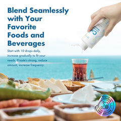 BioTrace taste-adjustable drops mix easily into smoothies or beverages