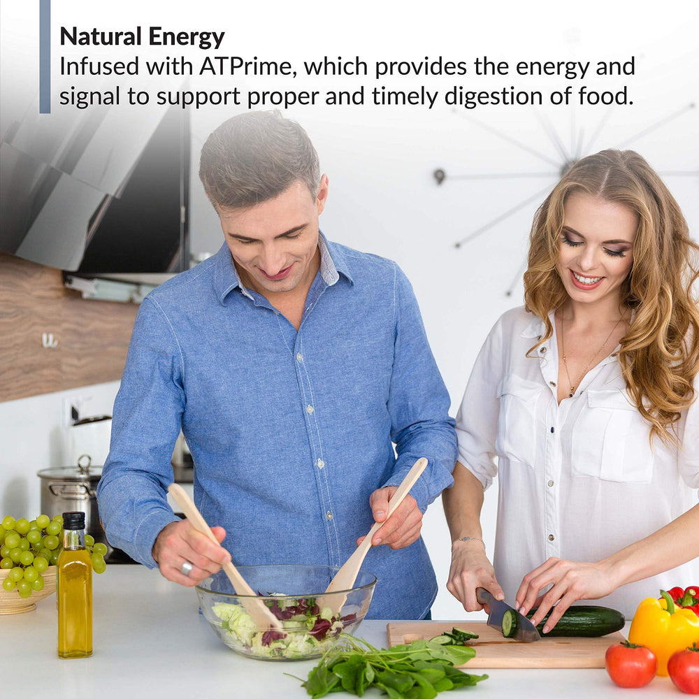BioTrust AbsorbMax enzyme pills on kitchen counter showcasing convenient daily wellness routine.
