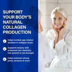 BioTrust Ageless Collagen Booster capsules showing nails and hair health potential.