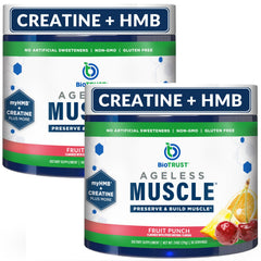 BioTrust Ageless Muscle bottle close-up highlighting third-party testing for purity