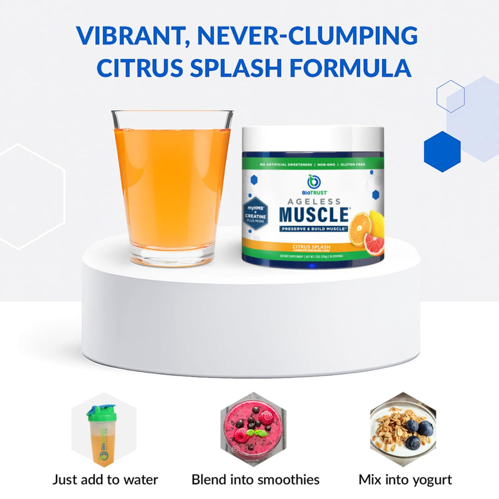 BioTrust Ageless Muscle packaging panel lists Vitamin D3 and Betaine synergy