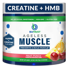 BioTrust Ageless Muscle tub label highlights premium formula