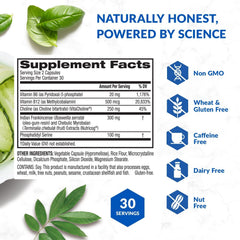 BioTrust Eternal Mind bottle top shot showcasing premium quality and caffeine-free formula