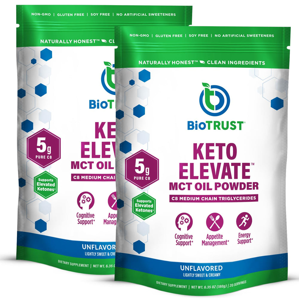 BioTrust Keto Elevate bottle with 40 servings for clean energy and focus.