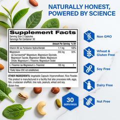 Infographic style graphic showing seven magnesium forms in the BioTrust blend