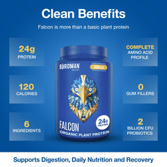 Birdman Falcon dairy-free shake showcases versatile protein for lactose-free diets.