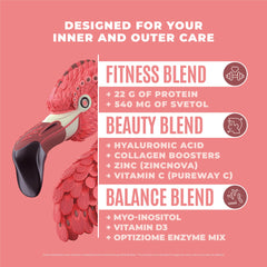 Birdman Fitmingo blueberry protein shake close-up showing creamy texture for real-life mix.