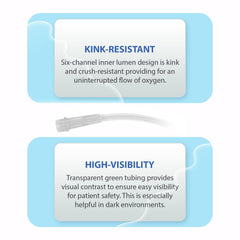 Bistras Oxygen Tubing 6-channel inner lumen supports consistent oxygen delivery.