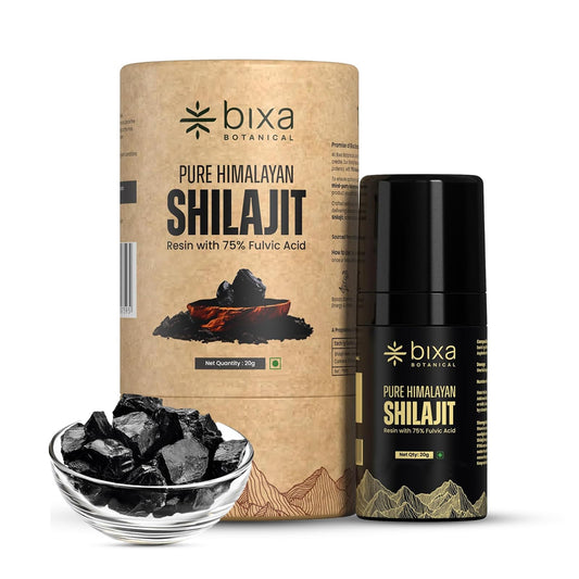 bixa BOTANICAL Shilajit pump top view shows mess-free dispensing