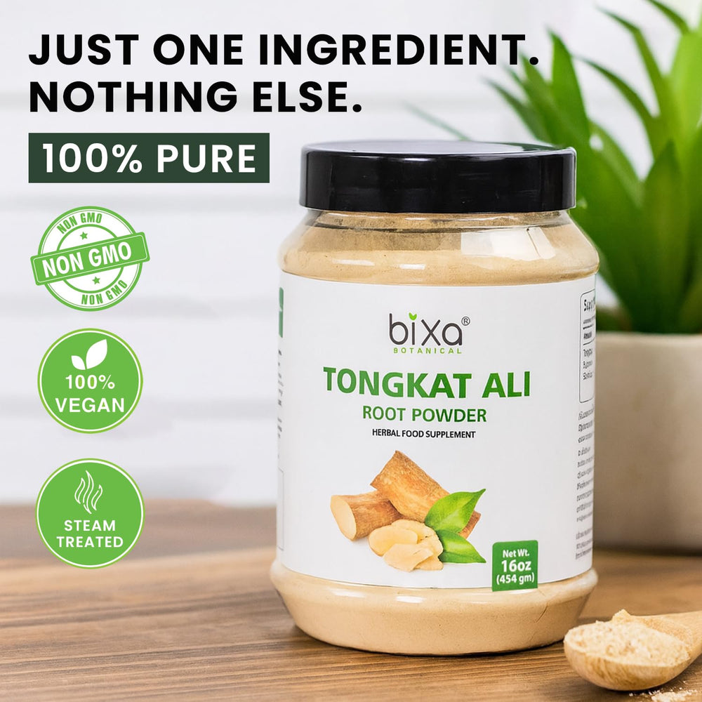 bixa botanical steam-treated powder label proving purity and safety