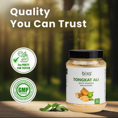 bixa botanical Tongkat Ali root powder measuring scoop for easy dosing