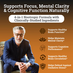 Black Forest Addifocus ingredients panel shows four components for memory and focus support.