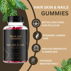 Black Girl Vitamins biotin 6000 mcg label highlighting hair and nail support