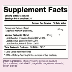 Black Girl Vitamins Her Balance capsules shown, promoting vaginal health through targeted Lactobacillus strains