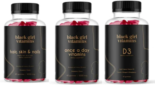 Black Girl Vitamins Look Good Feel Good bundle bottle for daily beauty and wellness support.