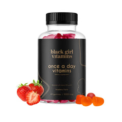 Black Girl Vitamins Once a Day bottle promotes immunity and daily vitality.