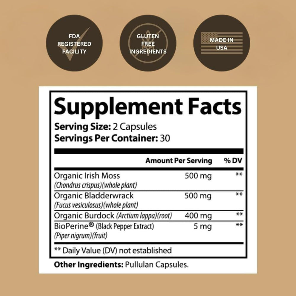 Black Girl Vitamins sea moss capsules for thyroid health and energy