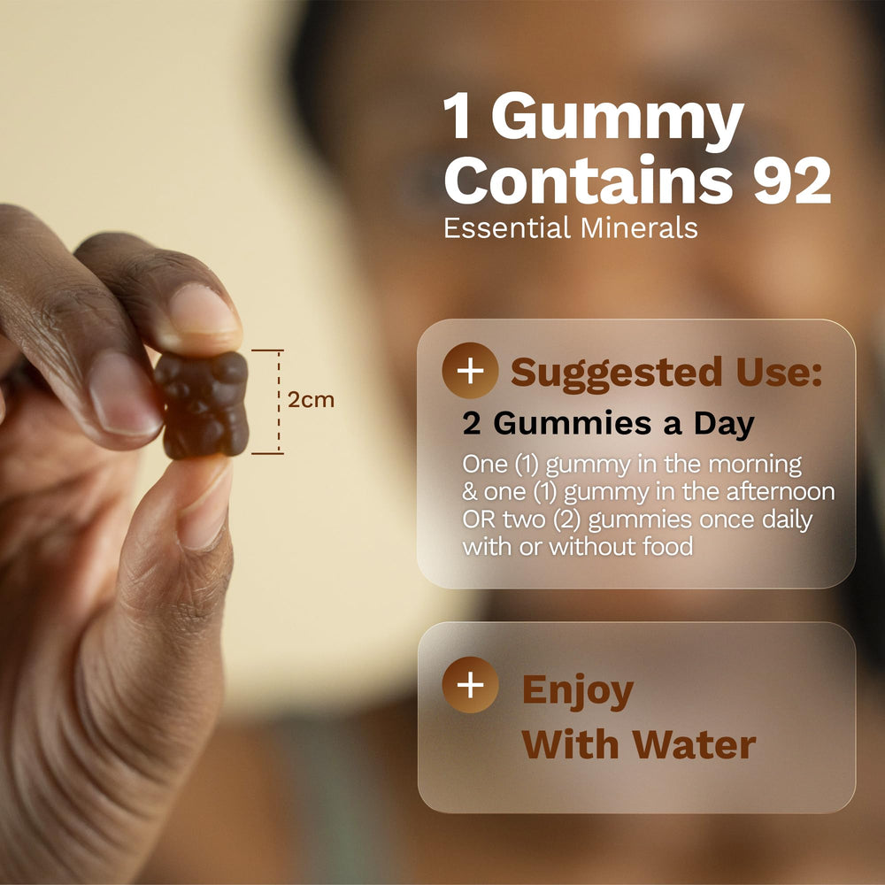 Gummy jar featuring bladderwrack and burdock for balanced minerals
