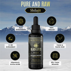Raw resin held in hands illustrating mineral richness of Black Lotus Shilajit.