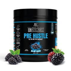 BLACKLABEL PRE Hustle V3 coconut lime bottle highlights a refreshing energy boost for workouts.