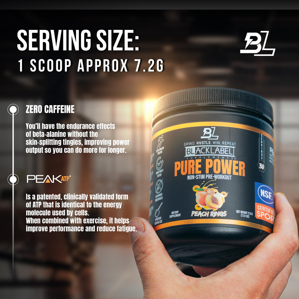 BlackLabel Pure Power Peach Rings packaging demonstrates quality and trust.