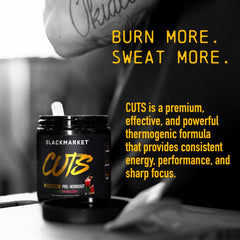 BLACKMARKET CUTS Watermelon powder in a gym lifestyle scene