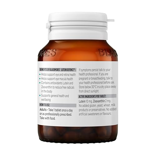 Label highlights 10 mg lutein and 2 mg zeaxanthin per tablet
