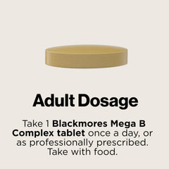 Blackmores Mega B Complex 75 daily-use visuals suggest convenient energy support