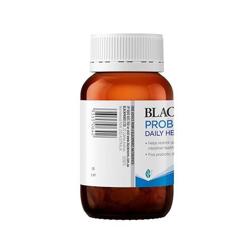 Closeup of Blackmores Probiotics+ Daily Health capsules for digestive comfort.